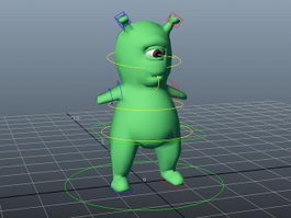 One-Eyed Green Monster Rig 3d model preview