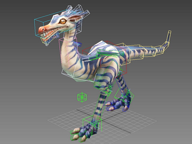 Compsognathus Dinosaur Run Pose 3D Model 3D Model $139 - .3ds .c4d