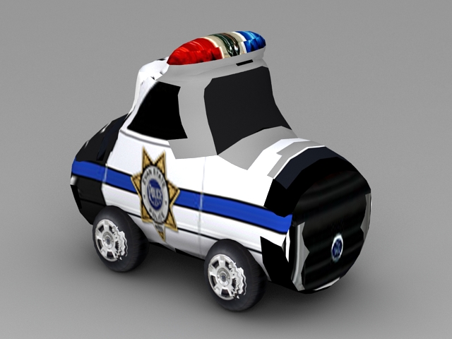 Cartoon Police Car 3d rendering