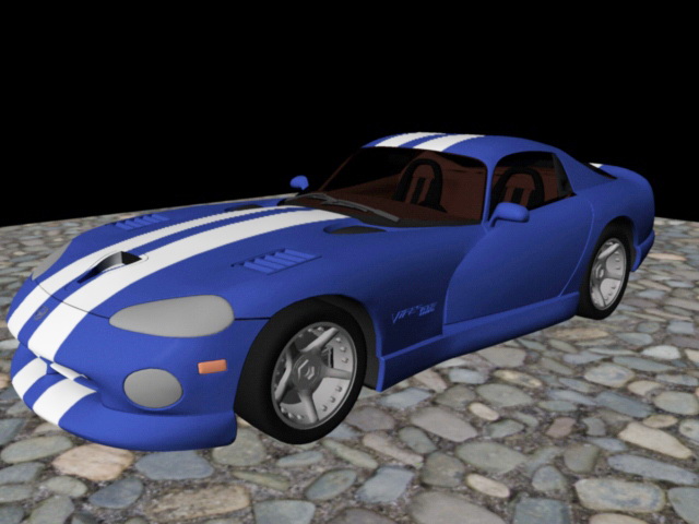 Dodge Viper GTS Blue 3d rendering