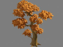 Cartoon Yellow Tree 3d model preview