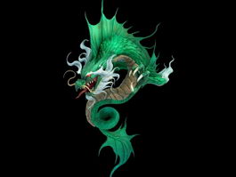 Japanese Water Dragon 3d model preview