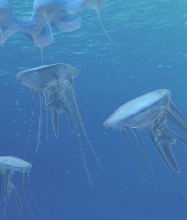 Ocean Wnderwater Jellyfish 3d rendering