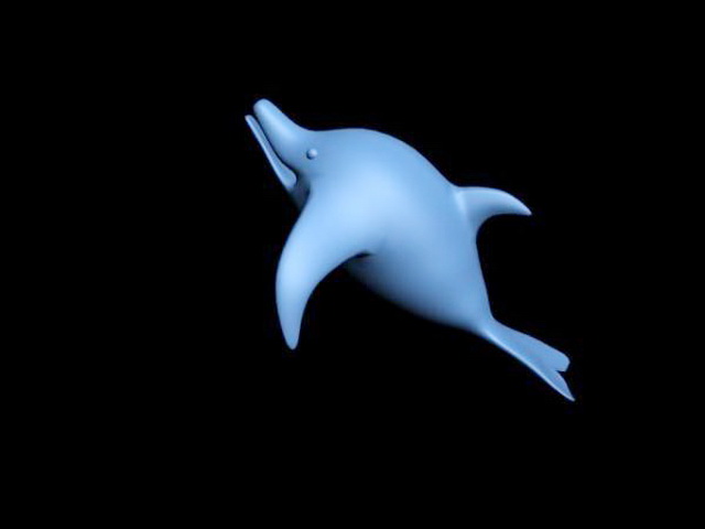 Cartoon Blue Dolphin 3d rendering