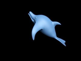 Cartoon Blue Dolphin 3d model preview