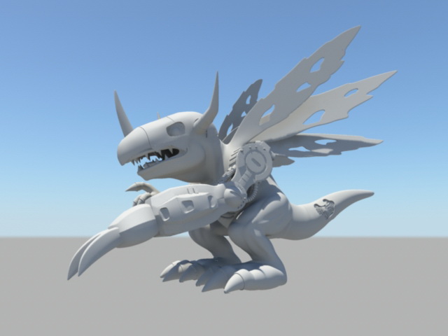 Mechanical Dinosaur 3d rendering