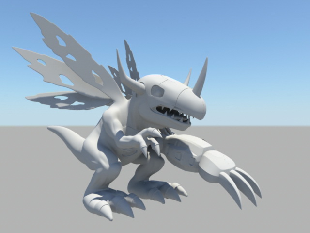 Mechanical Dinosaur 3d rendering