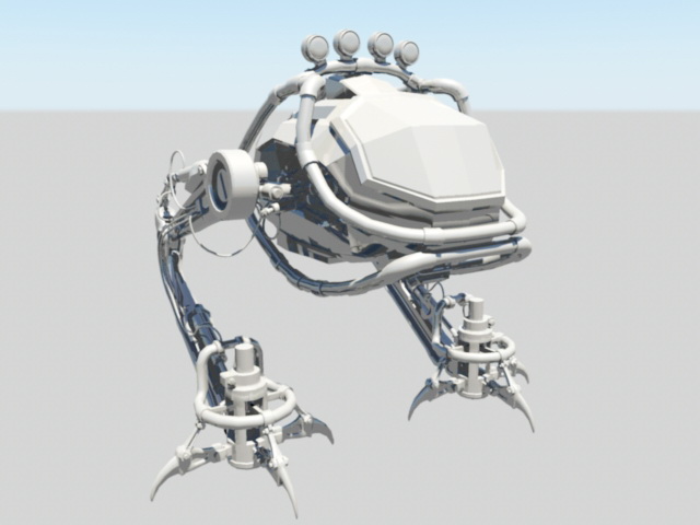 Walking War Robot 3d rendering