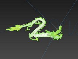 Chinese Gold Dragon Animation 3d model preview
