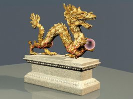 Chinese Dragon Sculpture 3d preview