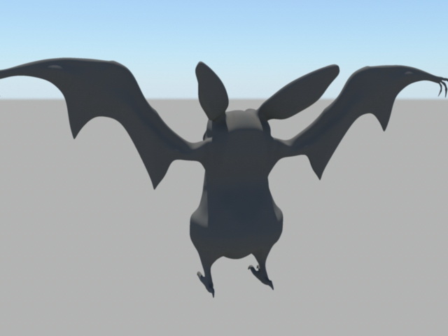 Black Bat Rig 3d rendering
