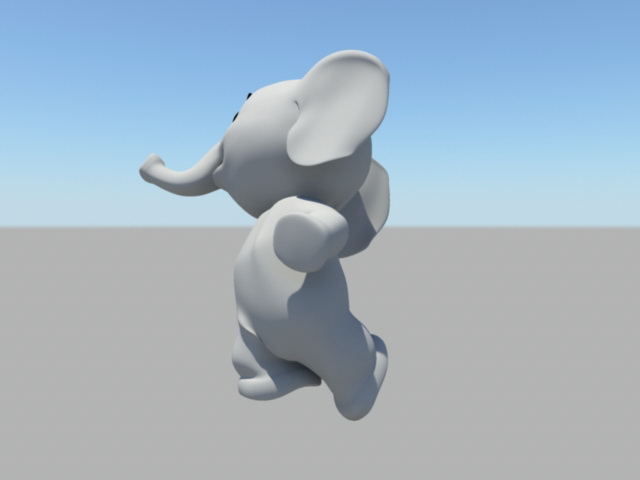 Cartoon Baby Elephant Rig 3d rendering