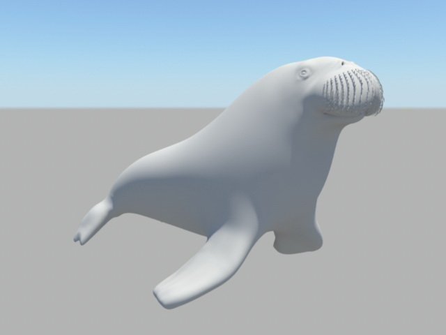 Earless Seal 3d rendering