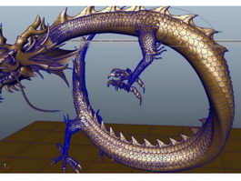 Golden Chinese Dragon 3d model preview