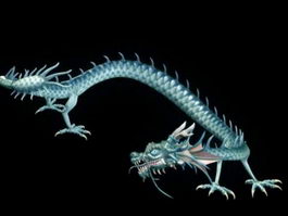 Blue Water Dragon Rig 3d model preview