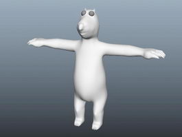 White Bear Cartoon 3d model preview
