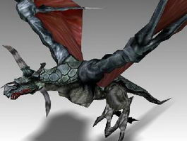 Animated Dragon 3d model preview