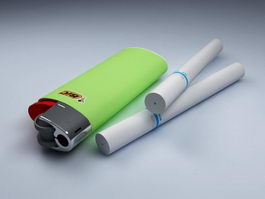 Cigarettes and Lighter 3d preview