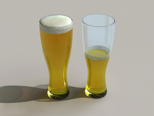 Two Glasses of Beer 3d rendering