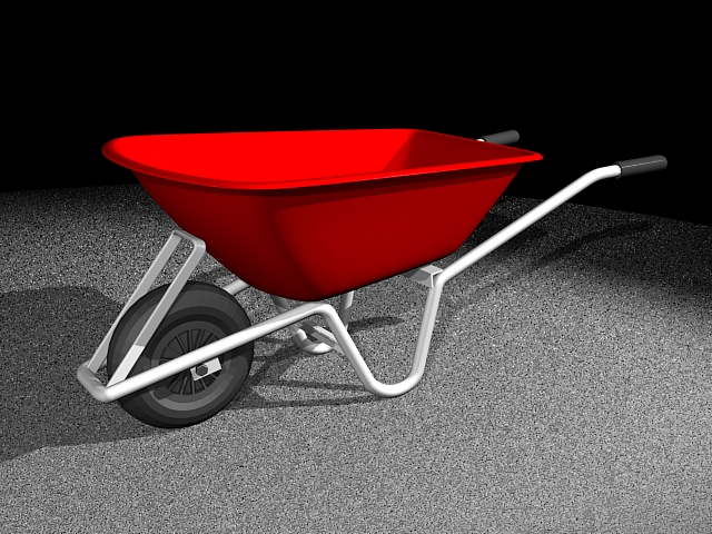Red Wheelbarrow 3d rendering