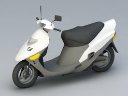 White Moped 3d model preview