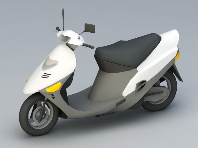 White Moped 3d rendering