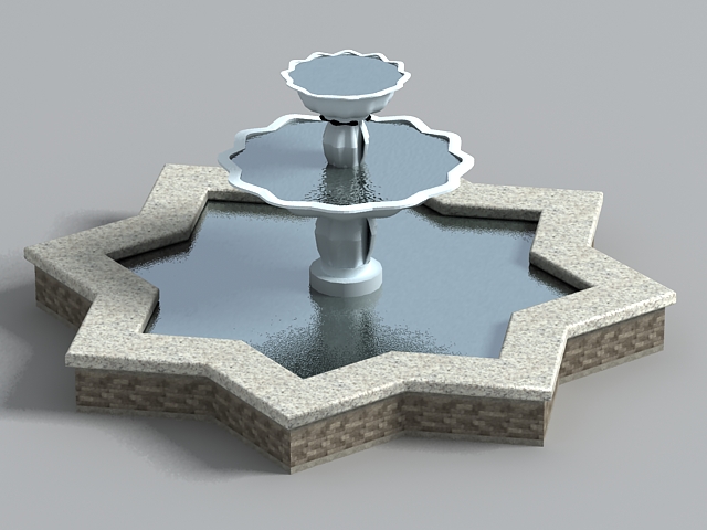 Gardens Star Fountain 3d rendering