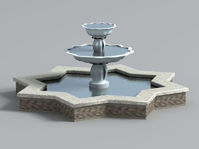 Gardens Star Fountain 3d model 3ds Max files free download