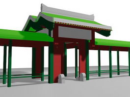 Ancient Chinese Gate 3d preview