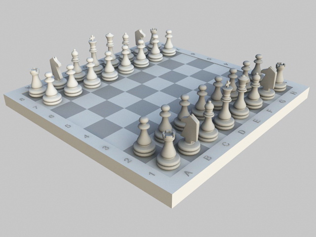 Chess Set 3d rendering