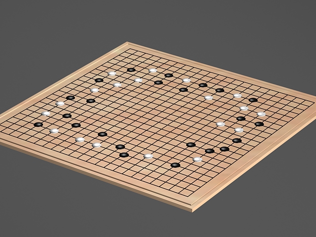 Japanese Go Game 3d rendering