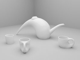 Modern Tea Sets 3d model preview