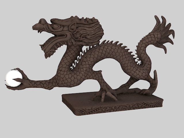 Chinese Dragon Sculpture 3d rendering