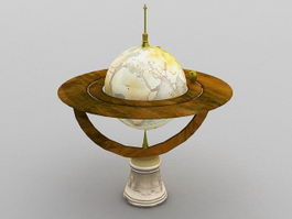 Antique World Globe 3d model preview