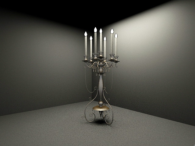 Antique Candlestick Holder 3d rendering