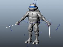 Ninja Turtle Rig 3d model preview