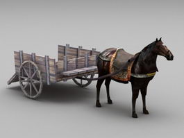 Carriage with Horse 3d preview