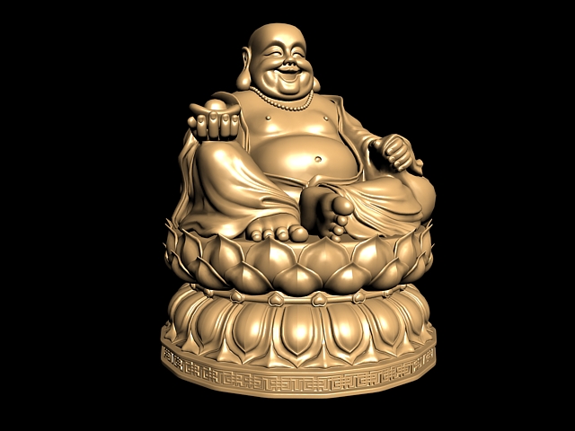 Fat Buddha Statue 3d rendering