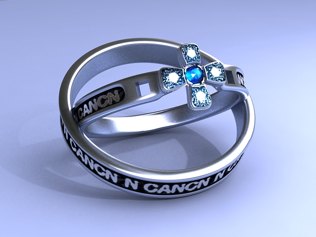 Vintage Gemstone Rings 3d rendering