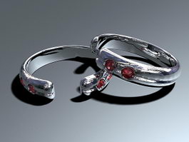 Emerald Gemstones Bracelet 3d model preview