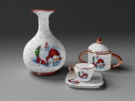 Antique Tea Set 3d model preview