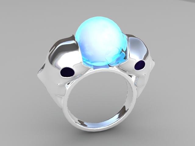 Dolphin Opal Ring 3d rendering