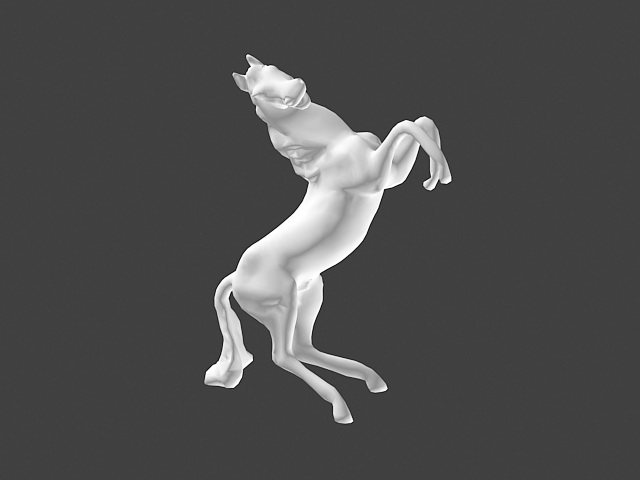 White Horse Figurine 3d rendering