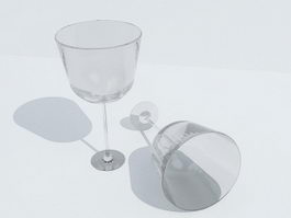 Empty Wine Glass 3d model preview