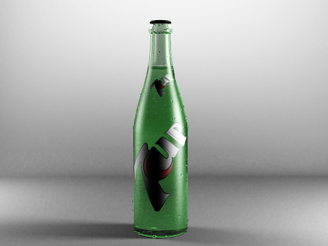 7Up Bottle 3d rendering