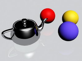 Steel Teapot 3d model preview