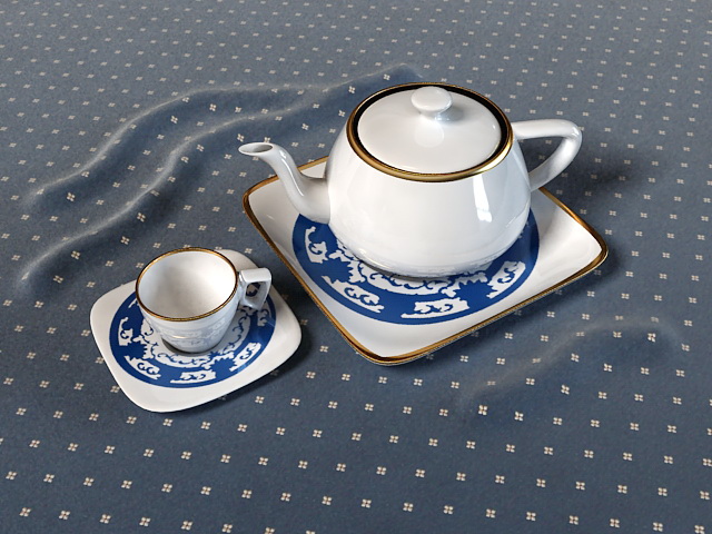 Chinese Tea Set 3d rendering