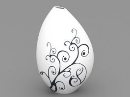 White Modern Vase 3d model preview