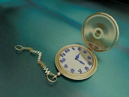 Gold Pocket Watch 3d model preview