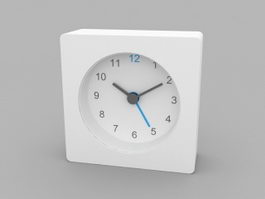 White Desk Clock 3d model preview